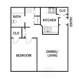 1 bed, 1 bath, 576 sqft, $830