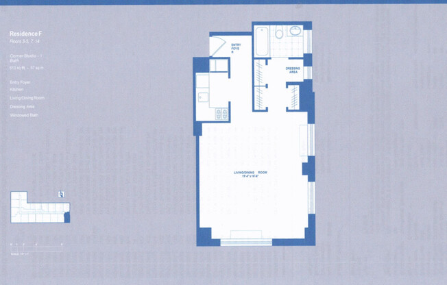 Studio, 1 bath, 613 sqft, $3,950, Unit 3F