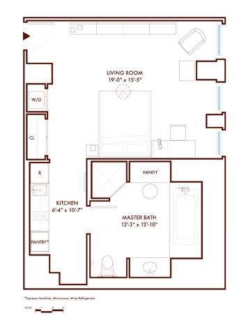Studio, 1 bath, 660 sqft, $4,000, Unit 727