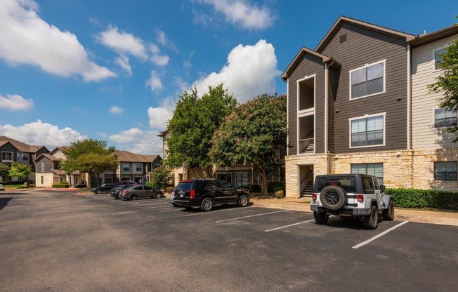 parking lot view of our buildings