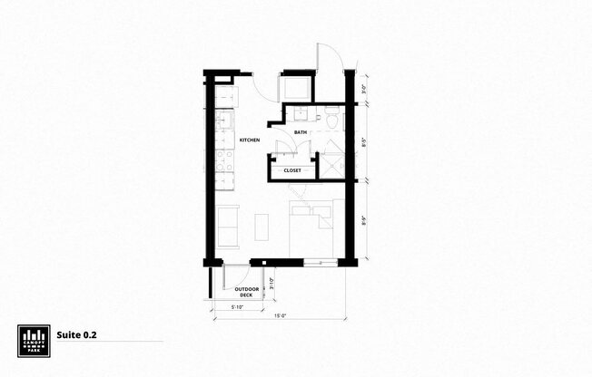 Studio, 1 bath, 375 sqft, $975