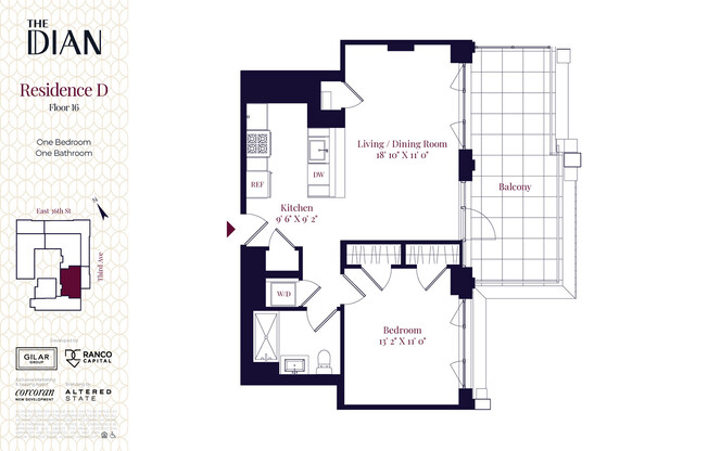 1 bed, 1 bath, $8,990, Unit 16D