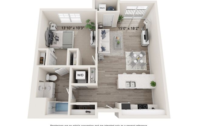 1 bed, 1 bath, 840 sqft, $1,610, Unit 236