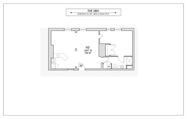 1 bed, 1 bath, 694 sqft, $1,325, Unit 402