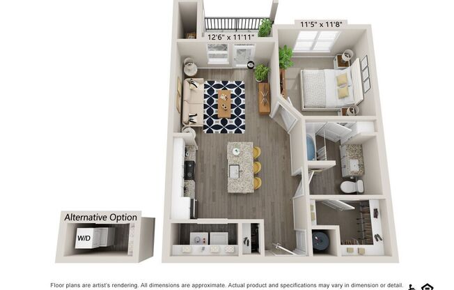 1 bed, 1 bath, 677 sqft, $1,212