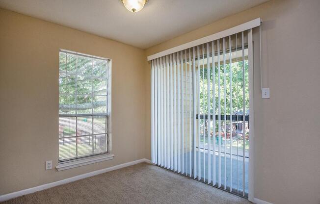 a room with a large window