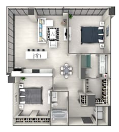 2 beds, 2 baths, 1,149 sqft, $3,513