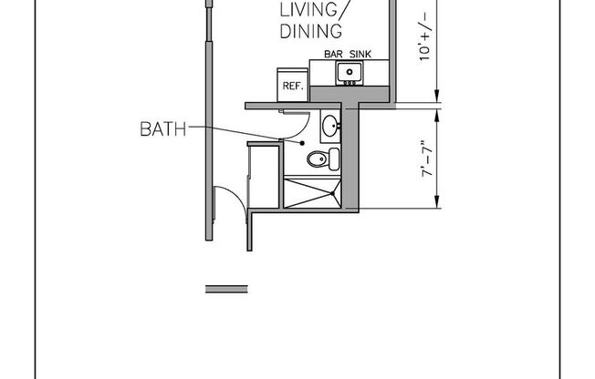 Studio, 1 bath, 217 sqft, $800, Unit 502-B