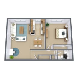 1 bed, 1 bath, 740 sqft, $1,095