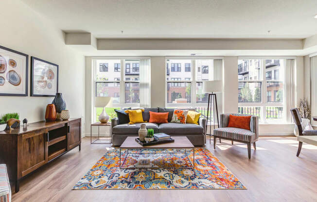 Spacious Living Room at The Legends at Berry 62+ Apartments, Minnesota