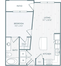 1 bed, 1 bath, 612 sqft, $1,253