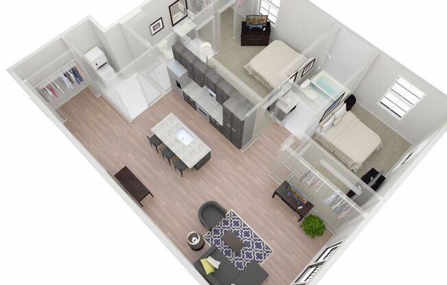 2 beds, 2 baths, 1,140 sqft, $1,904, Unit B-101