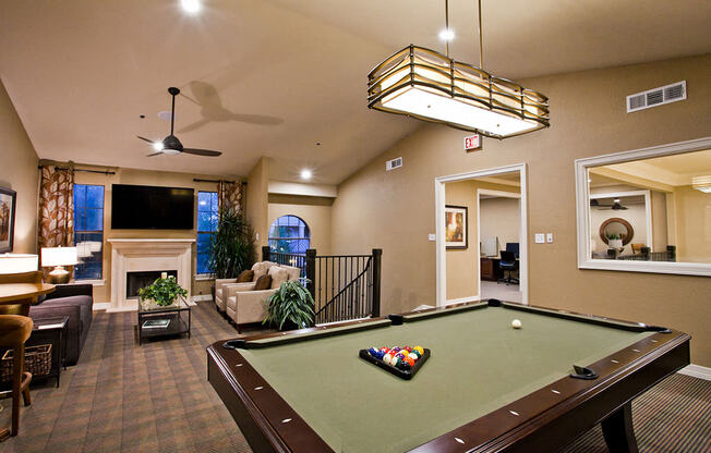 Billiards Room for Residents at Preston Oaks Apartments Dallas TX