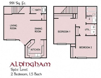 2 beds, 1.5 baths, 991 sqft, $1,760