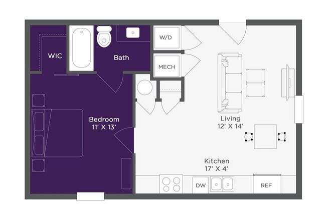1 bed, 1 bath, 570 sqft, $1,600, Unit 102