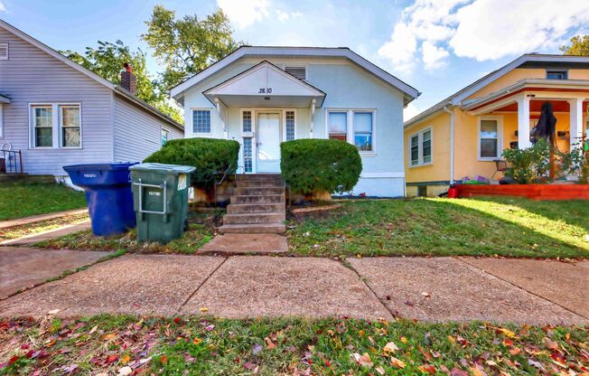 Very nice single family home with refinished hardwood and a very large open living room.