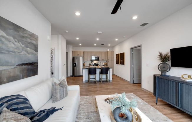 Living Room With Kitchen at The Depot, Raymore, MO, 64083