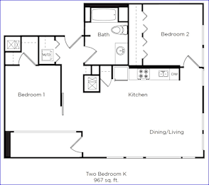 2 beds, 1 bath, 967 sqft, $2,895