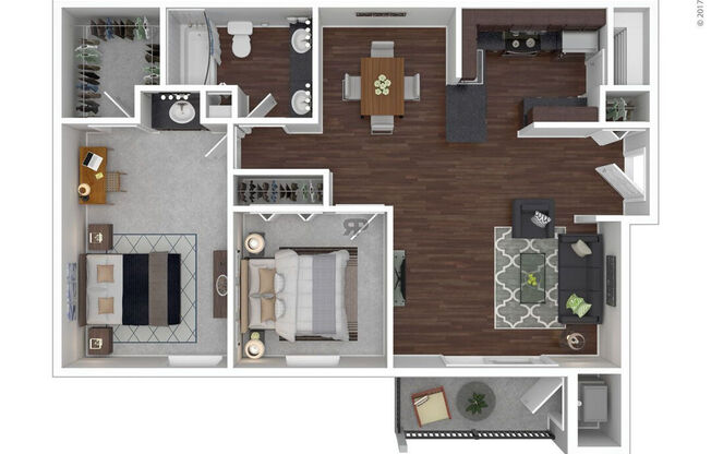 2 beds, 1 bath, 980 sqft, $1,573