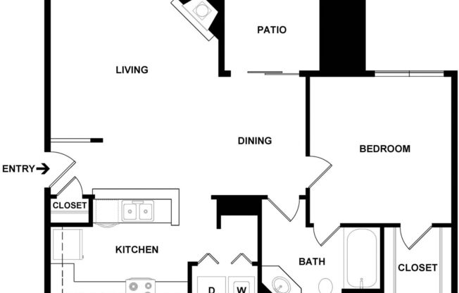 1 bed, 1 bath, 752 sqft, $1,934