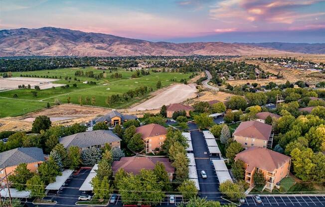 Aerial Property View at Columbia Village, Idaho