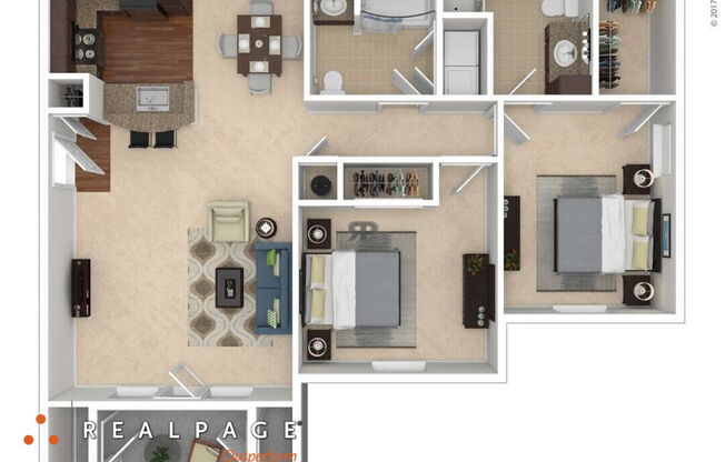 2 beds, 2 baths, 1,238 sqft, $1,559