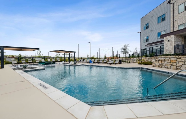 the swimming pool at the preserve at city center apartments