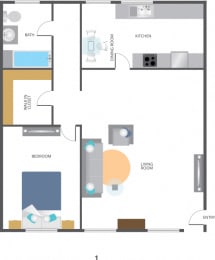 1 bed, 1 bath, $1,854