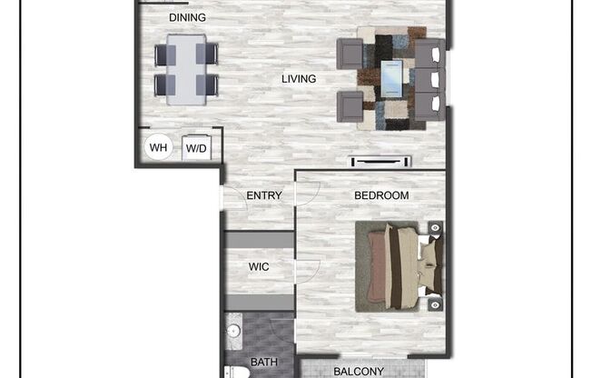 1 bed, 1 bath, 661 sqft, $1,100, Unit 202