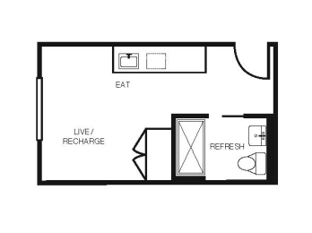 Studio, 1 bath, 265 sqft, $1,535