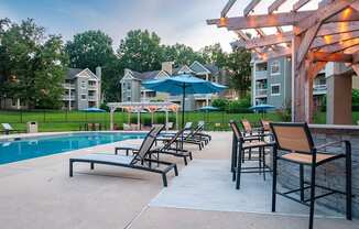 Pool Bar and lounge chairs at the pool