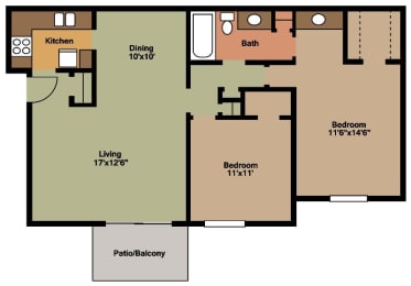 2 beds, 1 bath, 1,010 sqft, $1,704