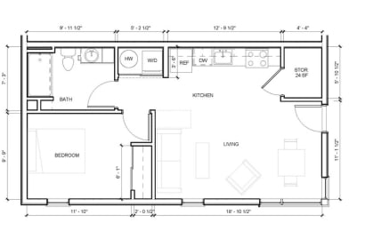1 bed, 1 bath, 612 sqft, $1,395