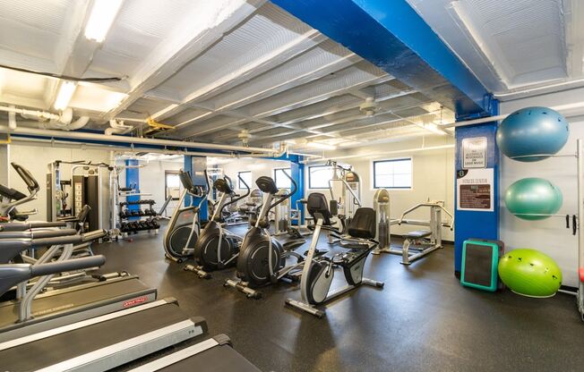 Fitness center at Bridgeyard Apartments in Alexandria, VA