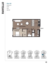 1 bed, 1 bath, 828 sqft, $2,634