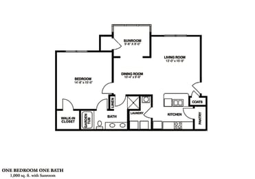 1 bed, 1 bath, 1,000 sqft, $1,190