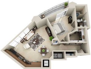 1 bed, 1 bath, 919 sqft, $3,190