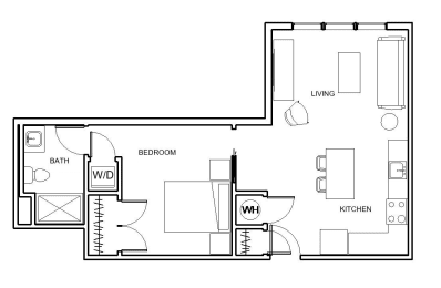 1 bed, 1 bath, 626 sqft, $1,449