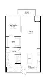 1 bed, 1 bath, 763 sqft, $1,580