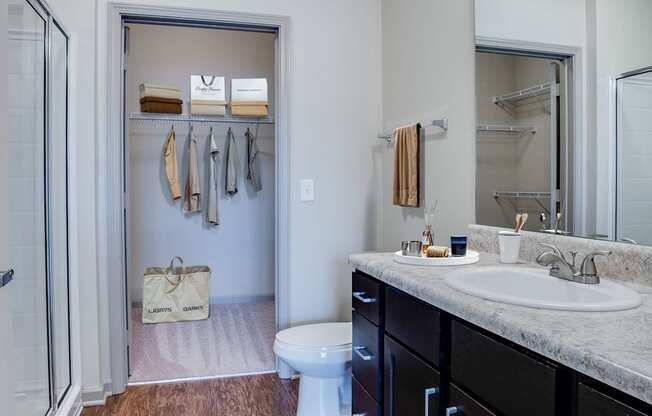 Bathroom with Wood cabinetry