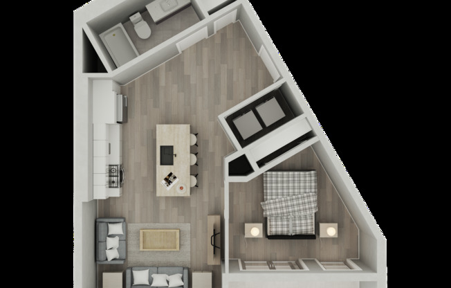 1 bed, 1 bath, 640 sqft, $1,670, Unit D408