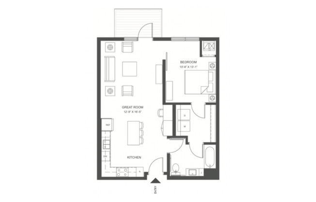 1 bed, 1 bath, 728 sqft, $1,645, Unit 202