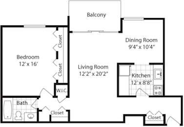 1 bed, 1 bath, 880 sqft, $1,440