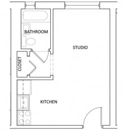 Studio, 1 bath, 288 sqft, $755