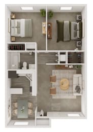 2 beds, 1 bath, 928 sqft, $1,230