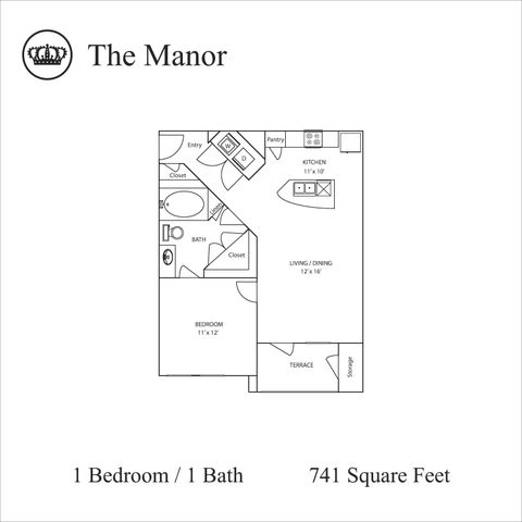 1 bed, 1 bath, 741 sqft, $1,213