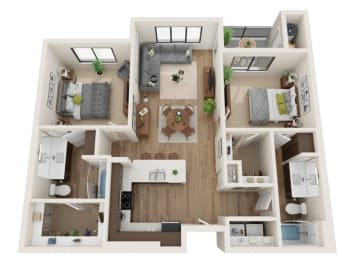 2 beds, 2 baths, 1,060 sqft, $1,836