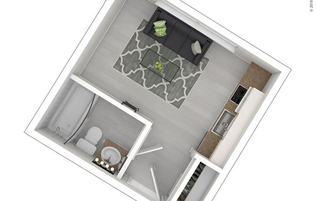 Studio, 1 bath, 260 sqft, $1,250, Unit 608 MFTE