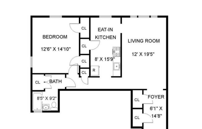 1 bed, 1 bath, 930 sqft, $1,995, Unit 4C