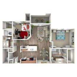 2 beds, 2 baths, 1,005 sqft, $1,581